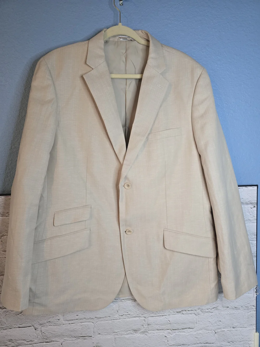 Liz Claiborne Men's Light Cream Two-Button Blazer Sz L